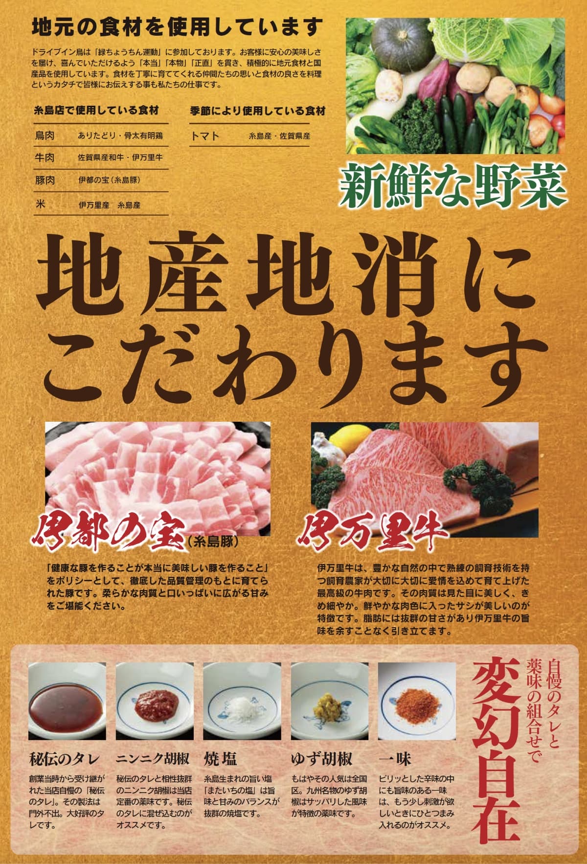 ドライブイン鳥糸島店メニュー表